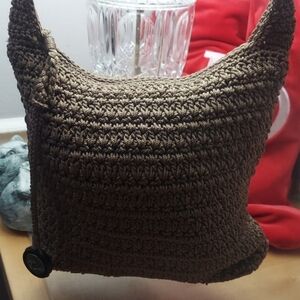 THE SAK Light Brown Crochet Crossbody Bag